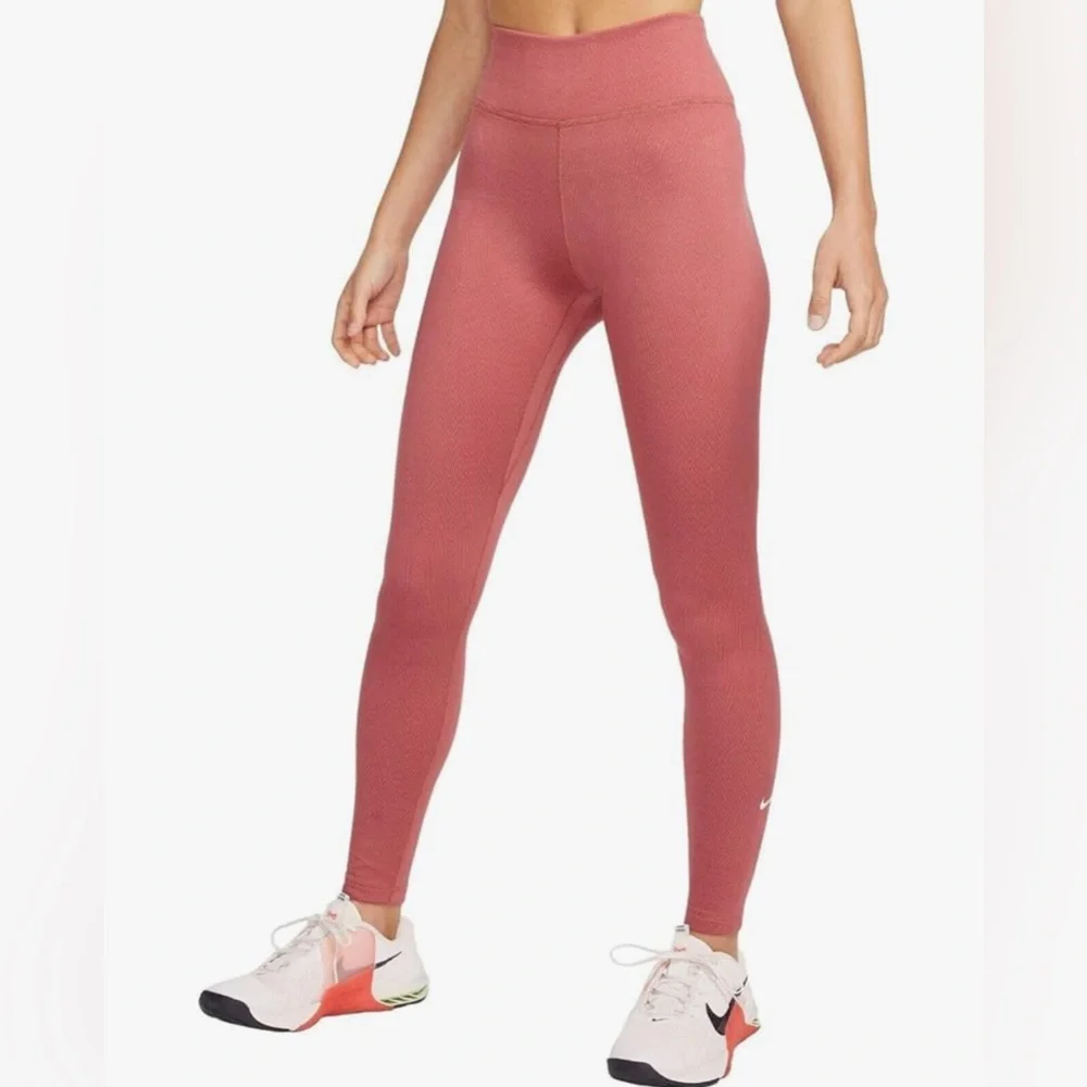 Nike Therma-FIT Mid-Rise Blush Ankle Yoga Gym Workout Leggings Women's Large EUC